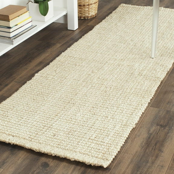 SAFAVIEH Natural Fiber Milica Solid Runner Rug, Ivory, 2'3" x 7'