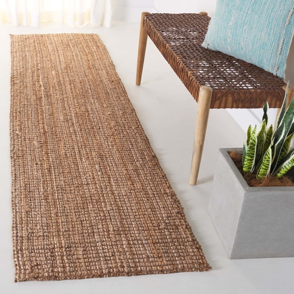 SAFAVIEH Natural Fiber Milica Solid Runner Rug, Natural, 2'3" x 19' - Scandinavian Design, Natural, Jute, Hand Woven Pattern, Ideal for Entryway, Kitchen, Living Room, Office, Hallway