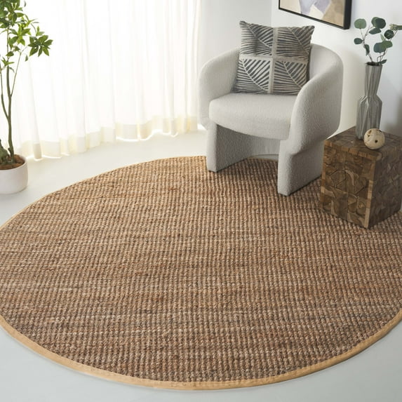 SAFAVIEH Natural Fiber Milica Solid Area Rug, Natural, 11' x 11' Round - Large - Scandinavian Design, Natural, Jute, Hand Woven Pattern, Ideal for Entryway, Kitchen, Living Room, Office