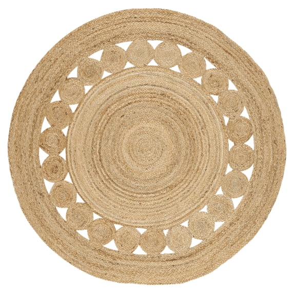 SAFAVIEH Natural Fiber Morgan Braided Jute Area Rug, Natural, 3' x 3' Round