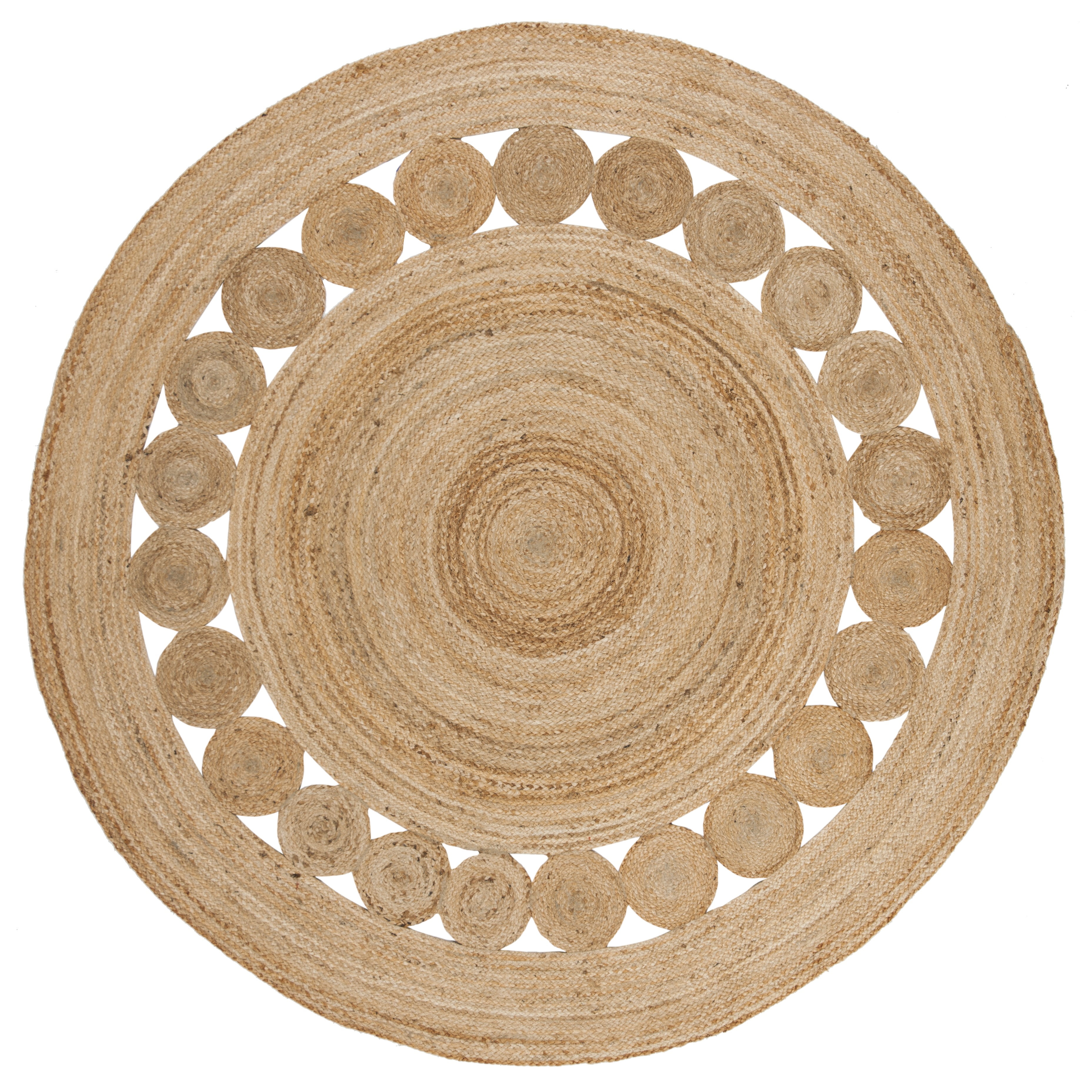 Hand-Knotted Artisan Jute 6'6" Round Area Rug in Black