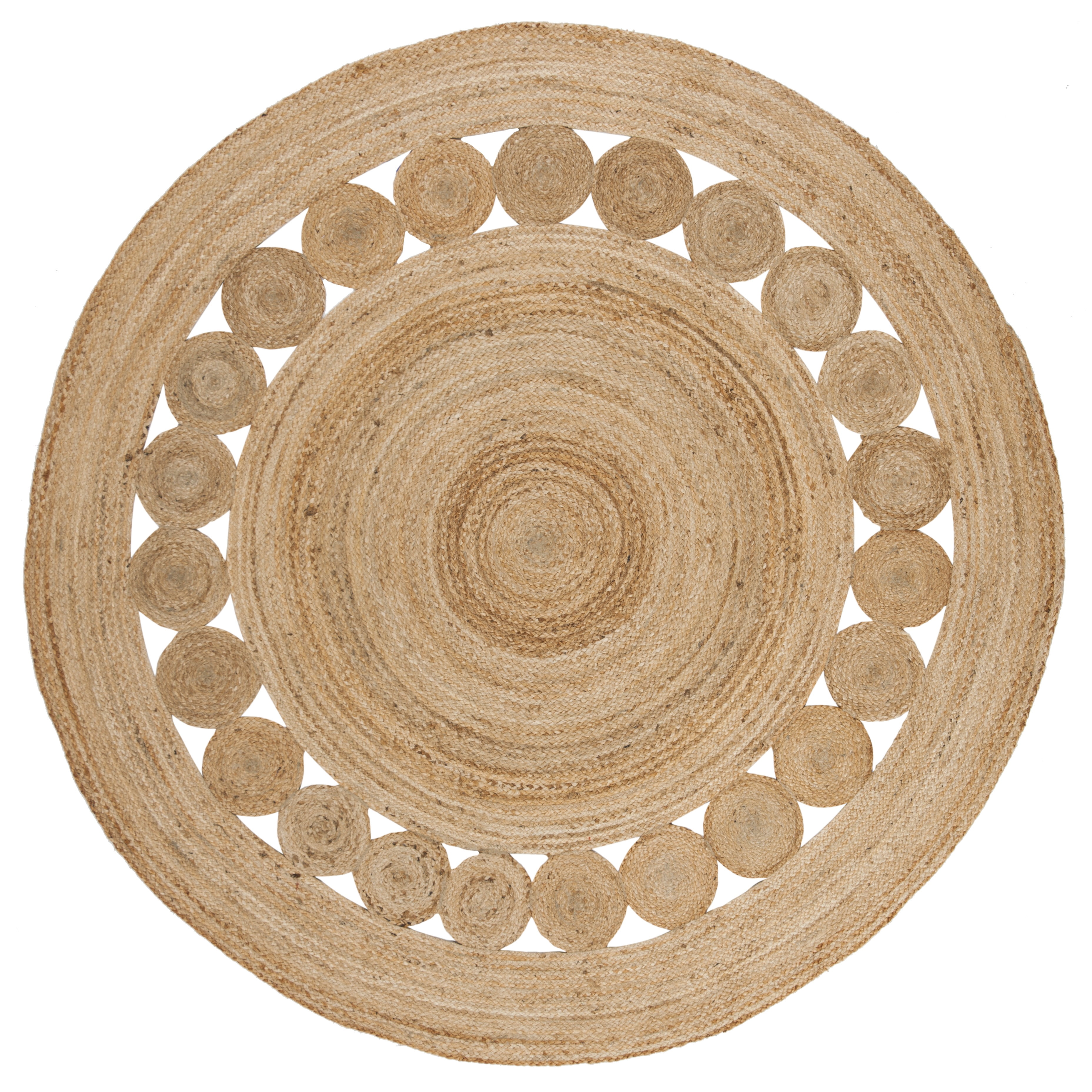 SAFAVIEH Natural Fiber Morgan Solid Area Rug, Natural, 6'6" x 6'6" Round