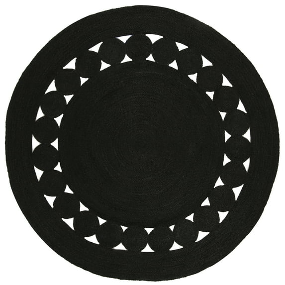 SAFAVIEH Natural Fiber Morgan Solid Area Rug, Black, 11' x 11' Round