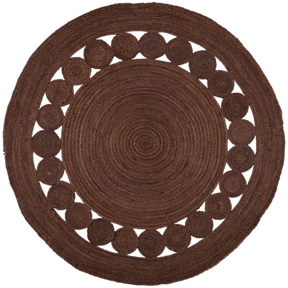 SAFAVIEH Natural Fiber Morgan Solid Area Rug, Brown, 4' x 4' Round