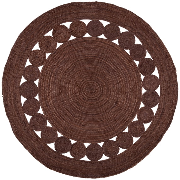 SAFAVIEH Natural Fiber Morgan Solid Area Rug, Brown, 5' x 5' Round