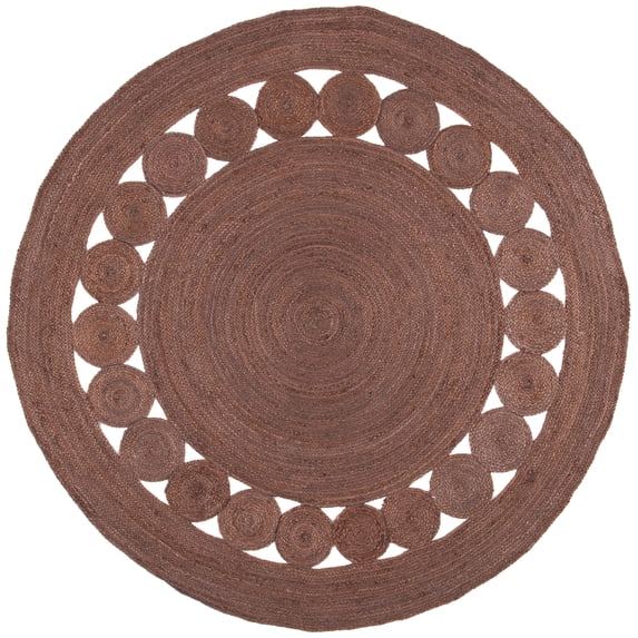 SAFAVIEH Natural Fiber Morgan Solid Area Rug, Brown, 6' x 6' Round