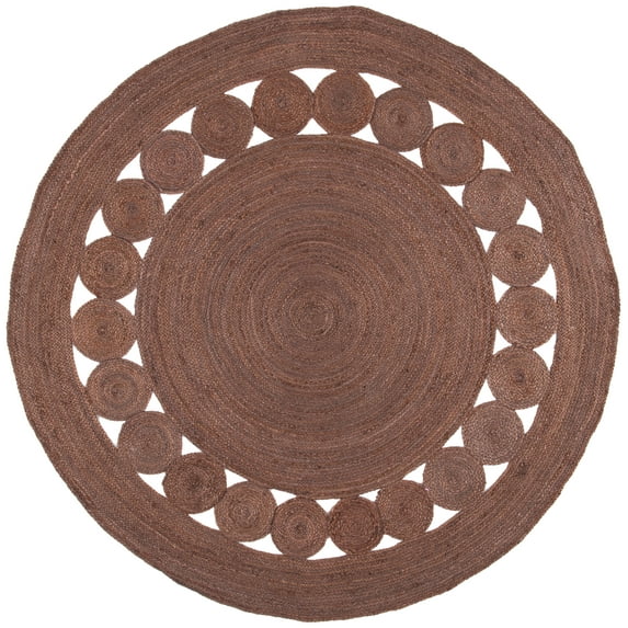 SAFAVIEH Natural Fiber Morgan Solid Area Rug, Brown, 7' x 7' Round