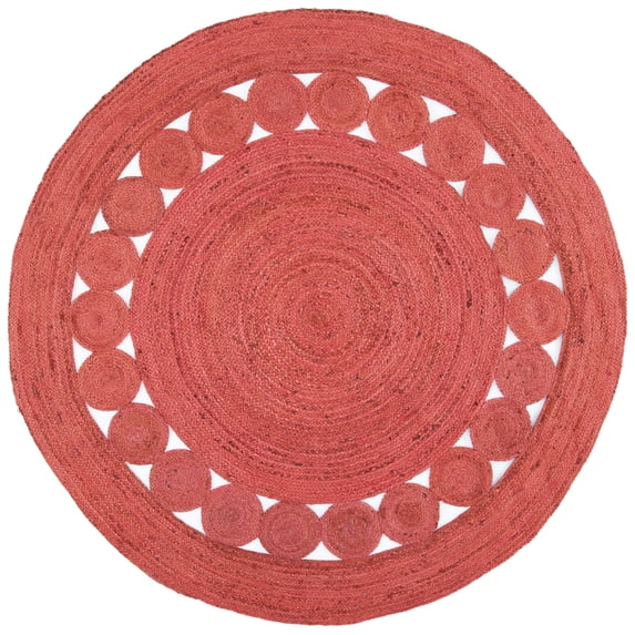 SAFAVIEH Natural Fiber Morgan Solid Area Rug, Rust, 10' x 10' Round