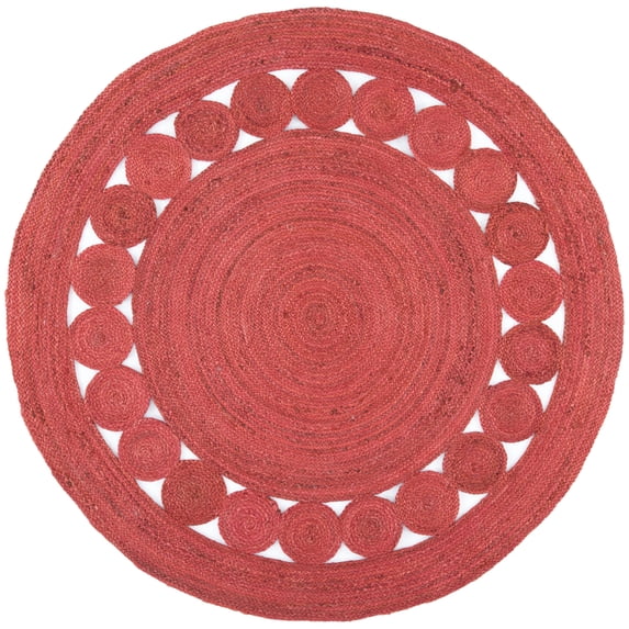 SAFAVIEH Natural Fiber Morgan Solid Area Rug, Rust, 4' x 4' Round
