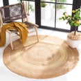 thumbnail image 1 of Safavieh Natural Fiber Konnor Striped Area Rug, Natural/Yellow, 4' x 4' Round, 1 of 7