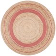 thumbnail image 1 of Safavieh Natural Fiber Konnor Striped Area Rug, Pink/Natural, 3' x 3' Round, 1 of 6
