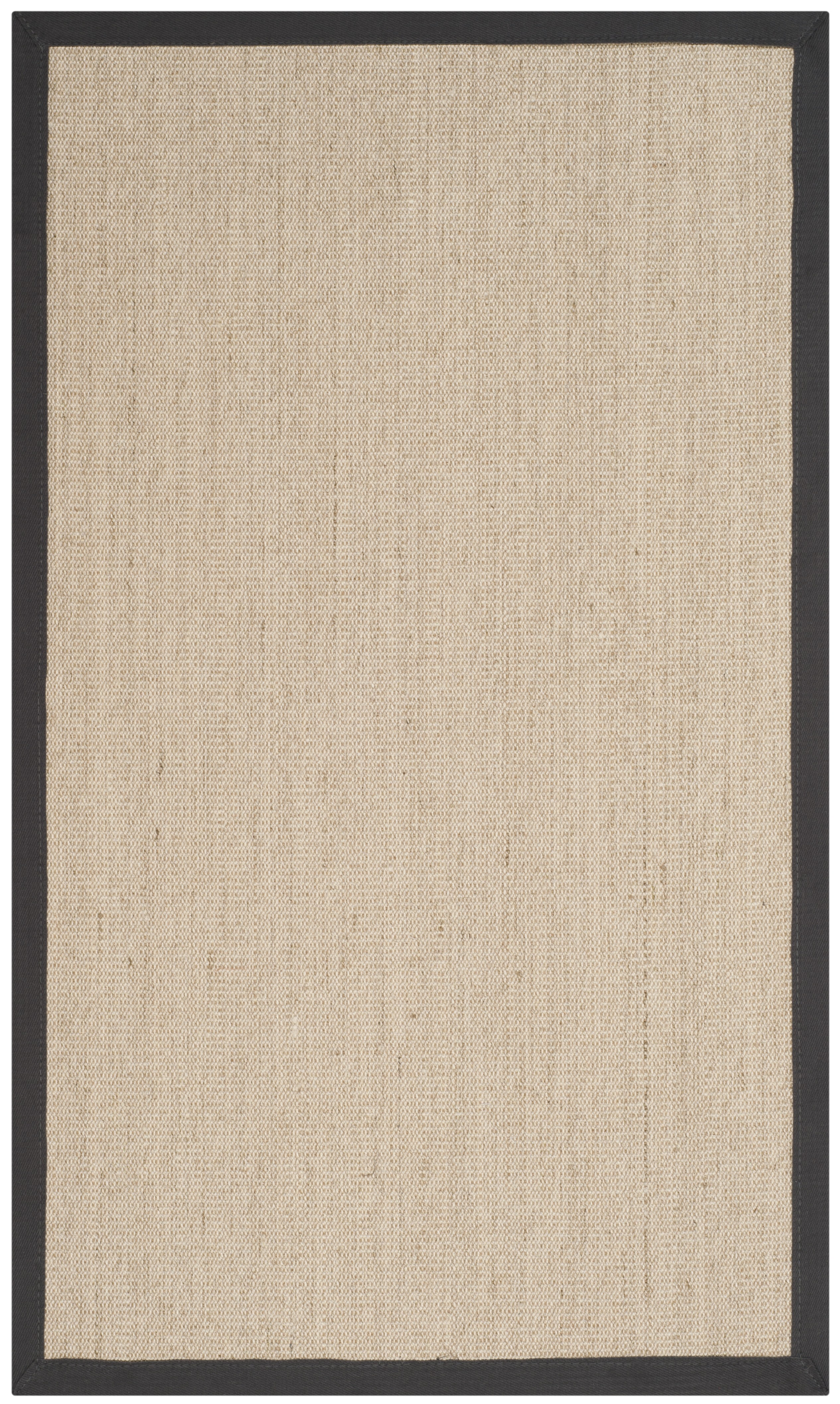 Natural and Dark Grey Sisal Rectangular Area Rug