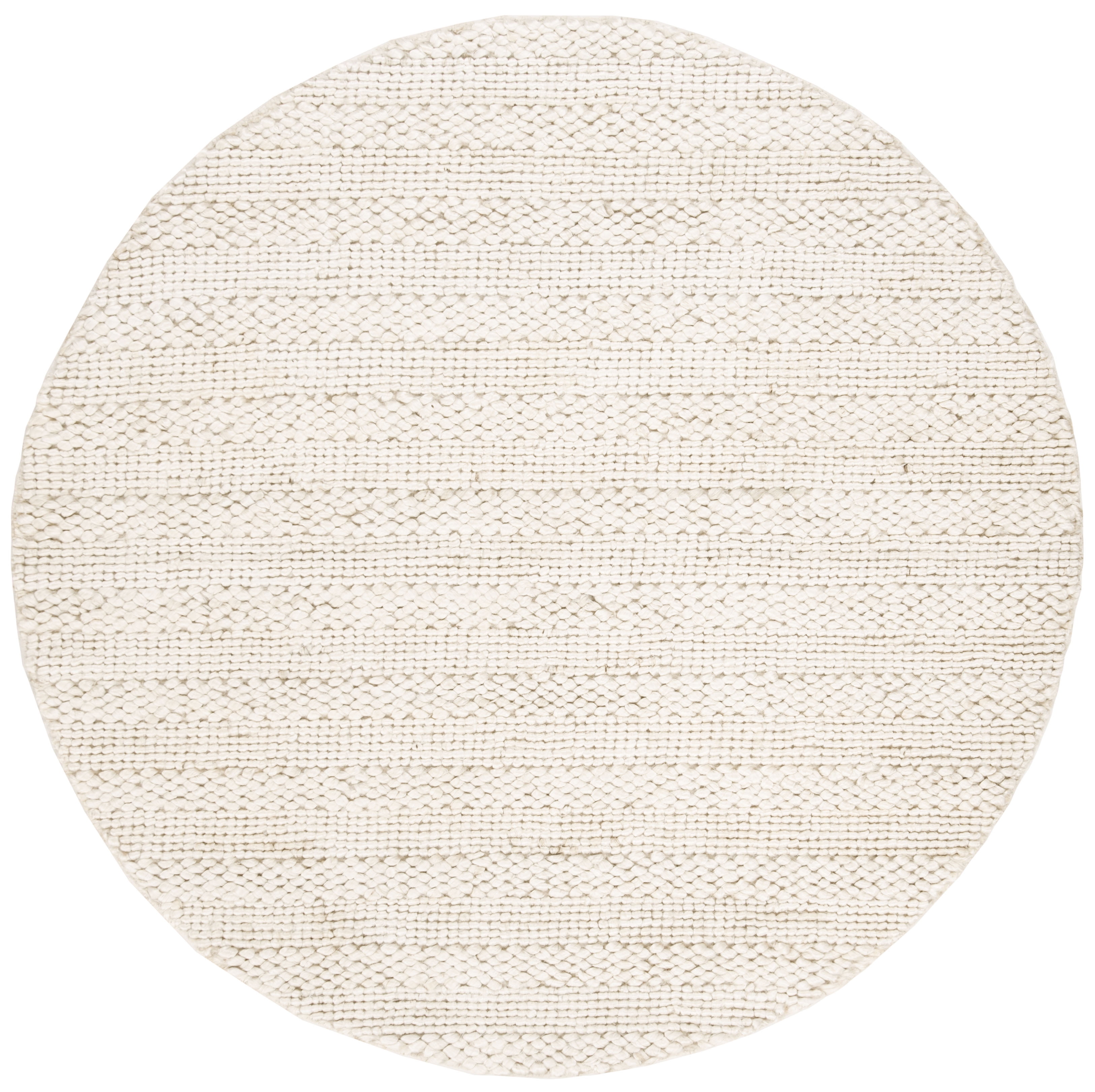 SAFAVIEH Natural Fiber Henrika Geometric Area Rug, Bleach, 7' x 7' Round