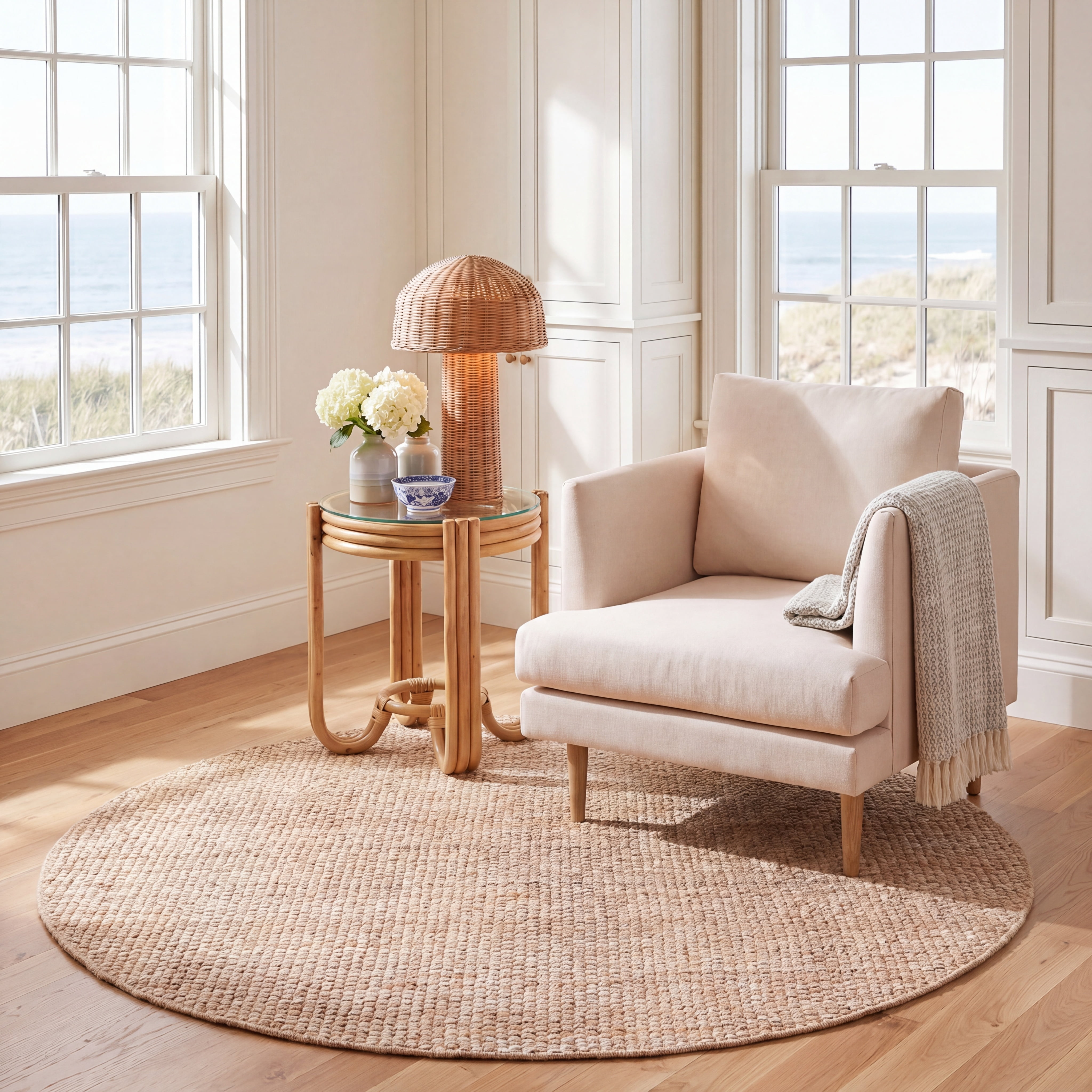 Safavieh Natural Fiber Malcolm Solid Area Rug, Natural, 8' x 8' Round