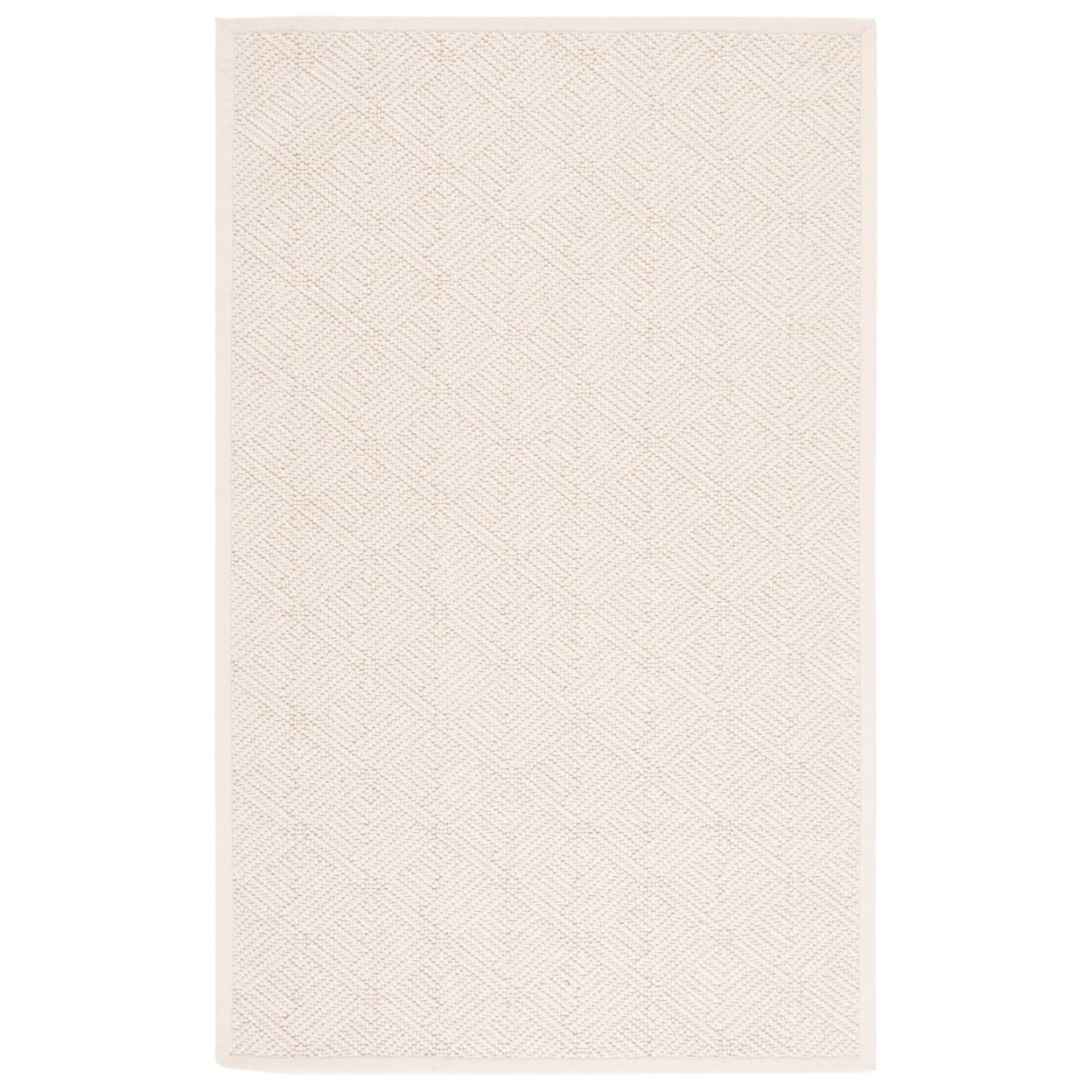 Ivory Geometric Flat Woven Wool 9' x 12' Area Rug