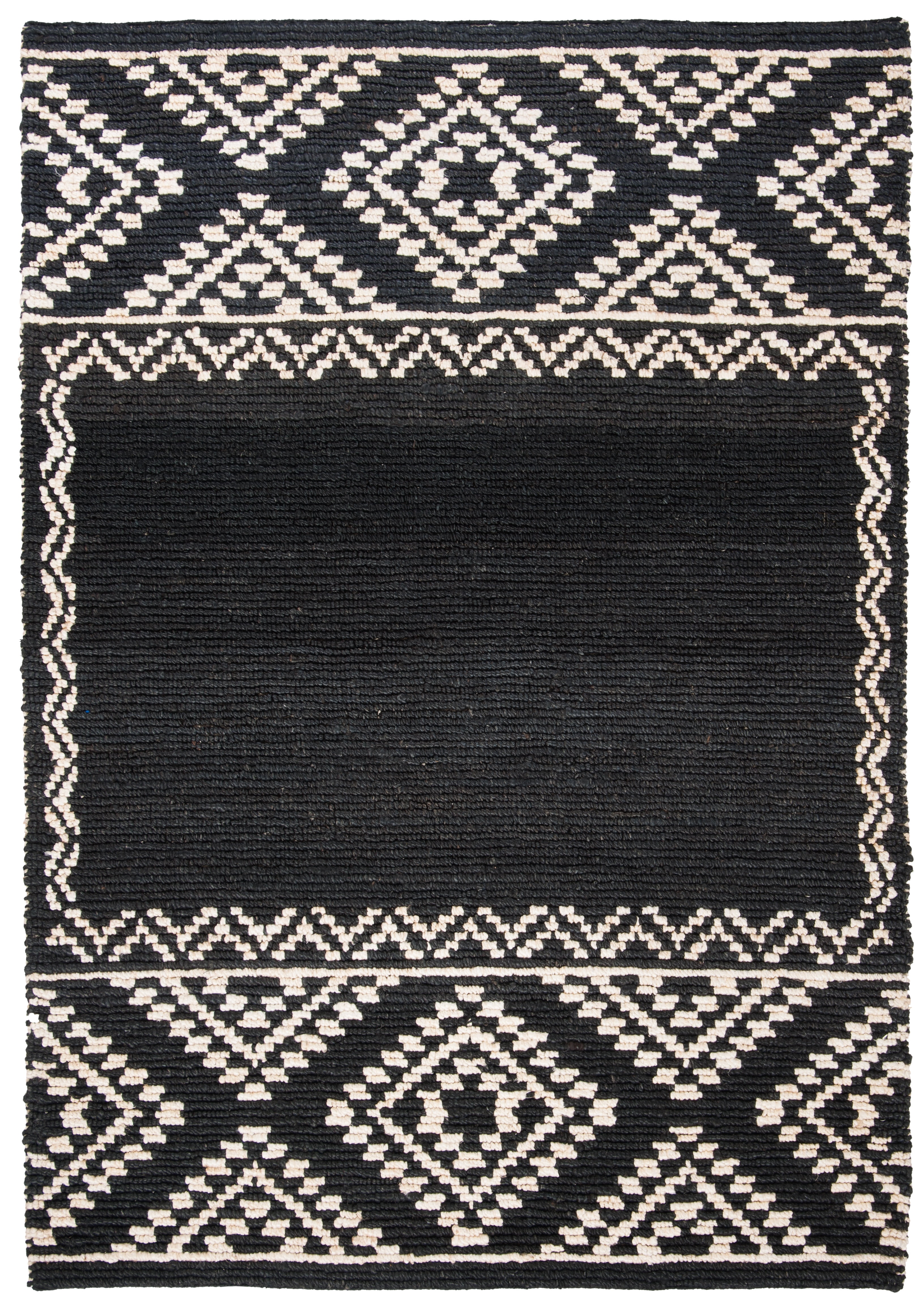 Hand-Knotted Easy Care Black Jute 5' x 8' Area Rug
