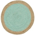 thumbnail image 1 of SAFAVIEH Natural Fiber Cebrail Geometric Area Rug, Aqua/Natural, 8' x 10' Oval, 1 of 7