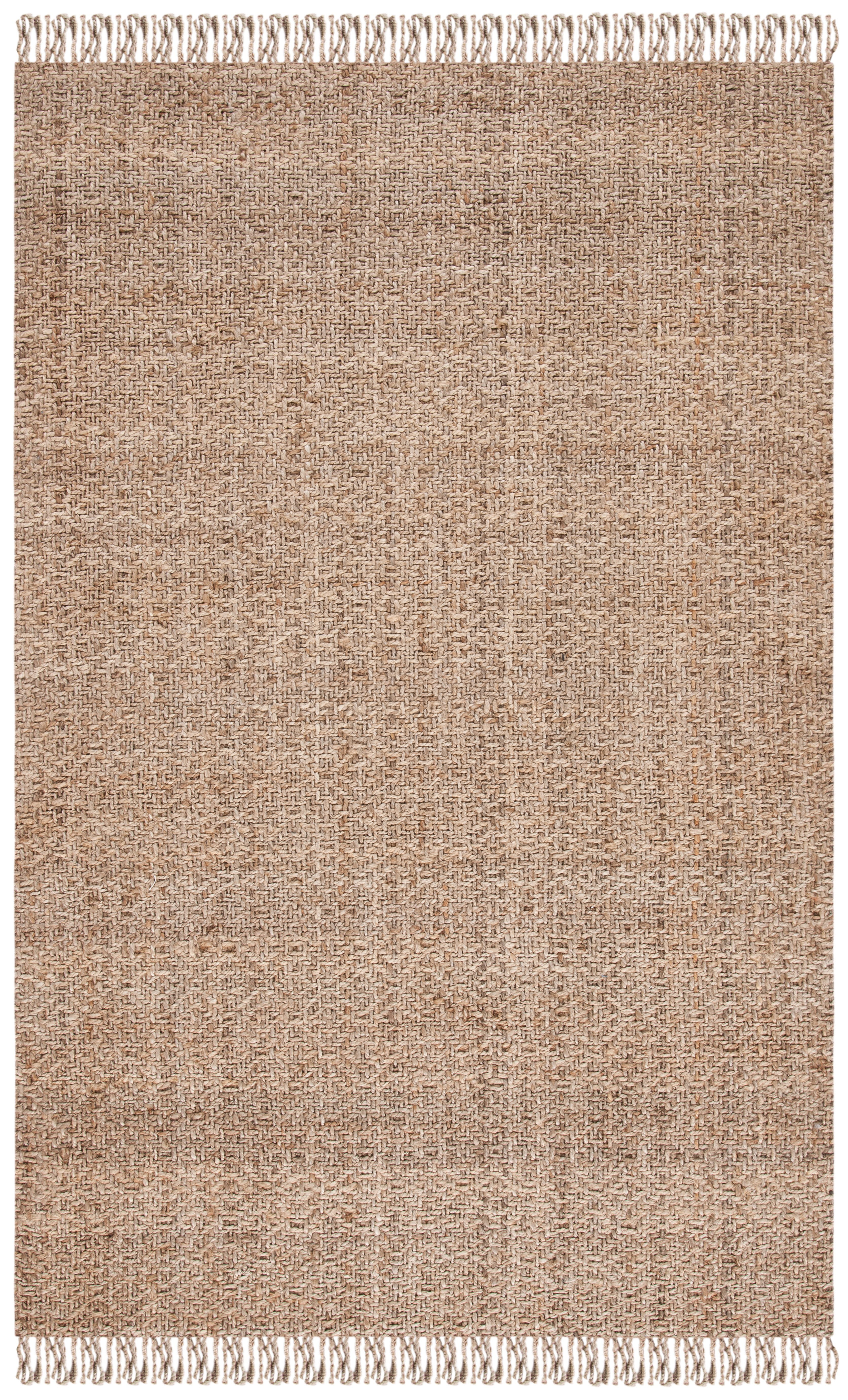 Gray Geometric Handwoven Natural Fiber Area Rug 4' x 6'