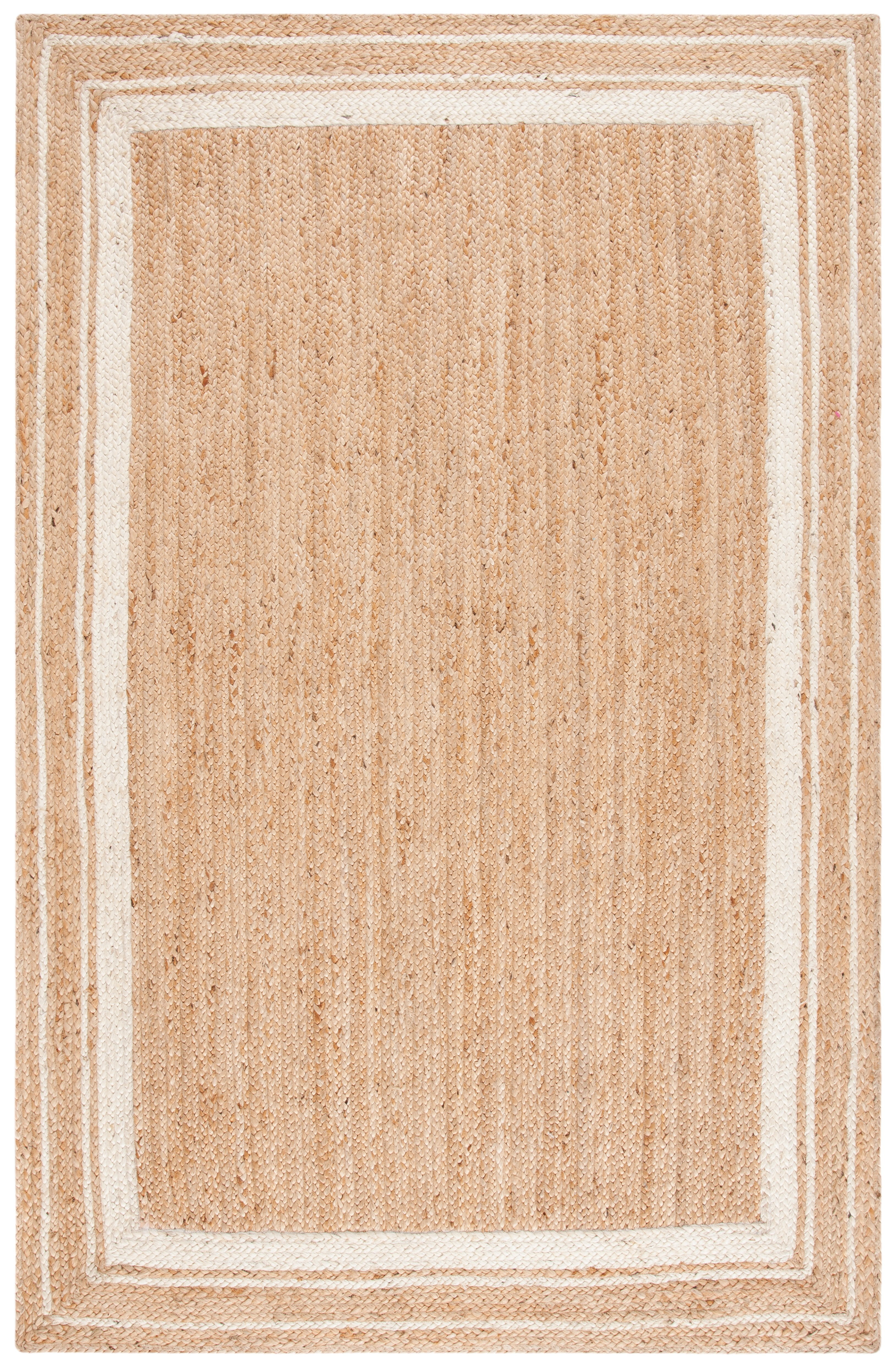 Hand-Knotted Ivory Jute 4' x 6' Non-Slip Area Rug