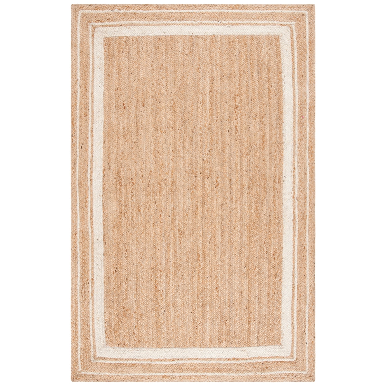 Hand-Knotted Ivory Jute 4' x 6' Non-Slip Area Rug