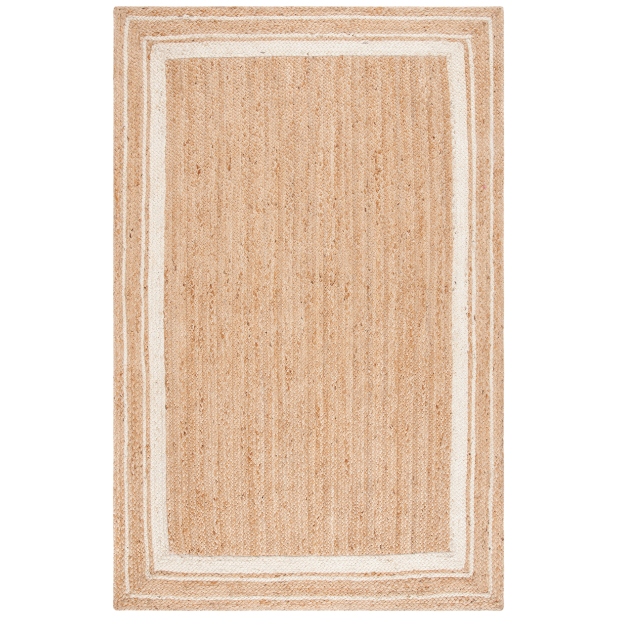 SAFAVIEH Natural Fiber Jakov Geometric Jute Area Rug, Natural/Ivory, 3