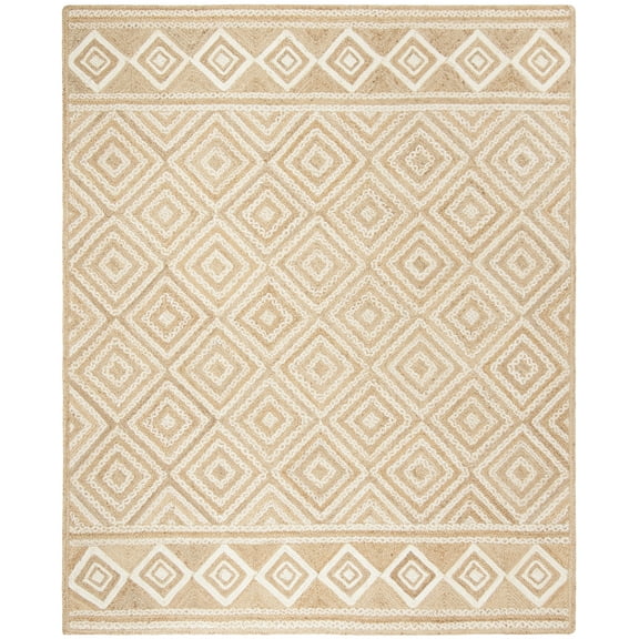 SAFAVIEH Natural Fiber Davina Geometric Area Rug, Natural/Ivory, 10' x 14'
