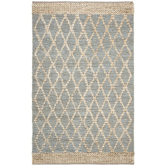 SAFAVIEH Natural Fiber Ingram Geometric Area Rug, Light Blue, 6' x 9'
