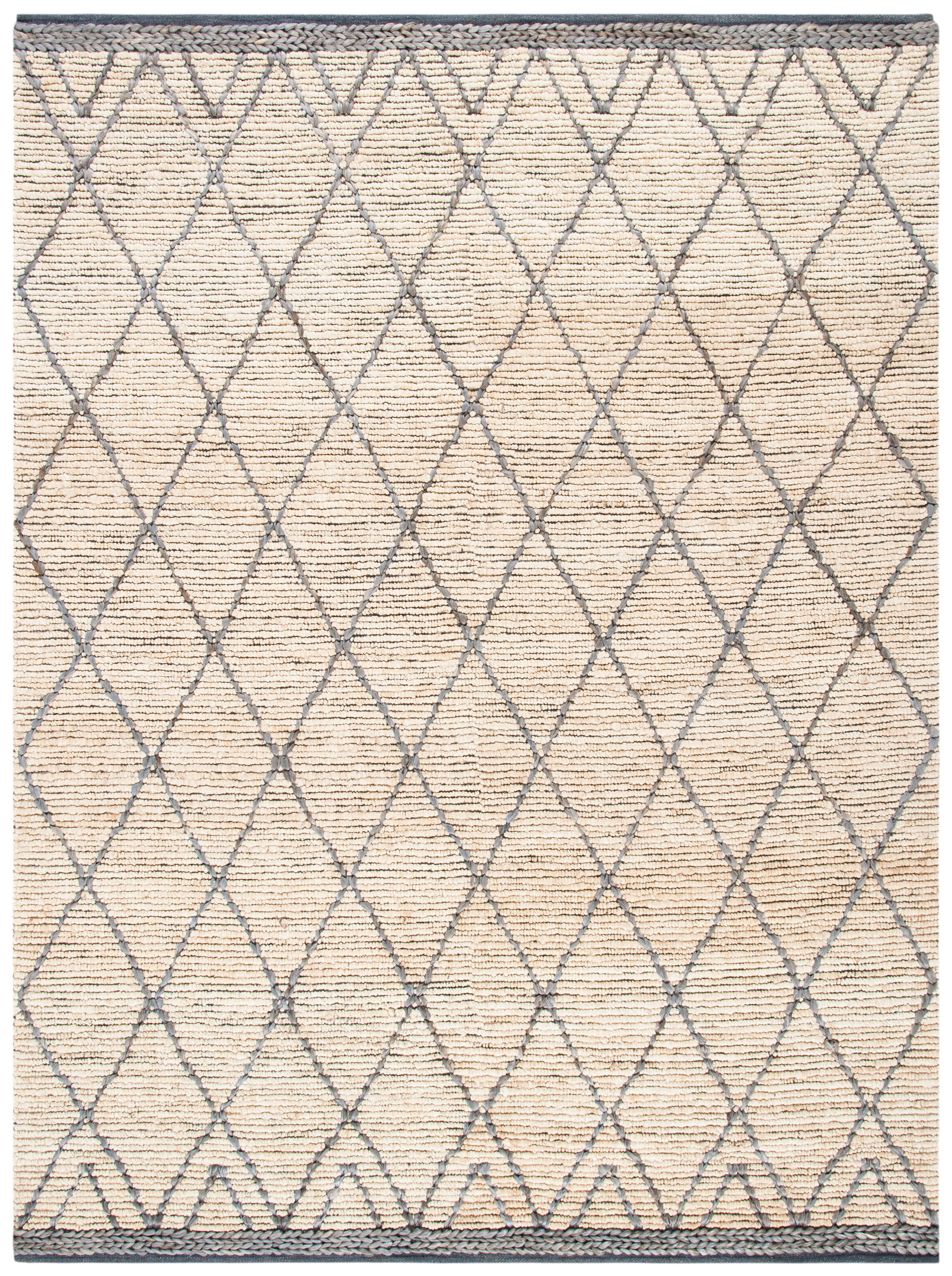 Natural Gray Hand-Knotted Cotton 8' x 10' Area Rug
