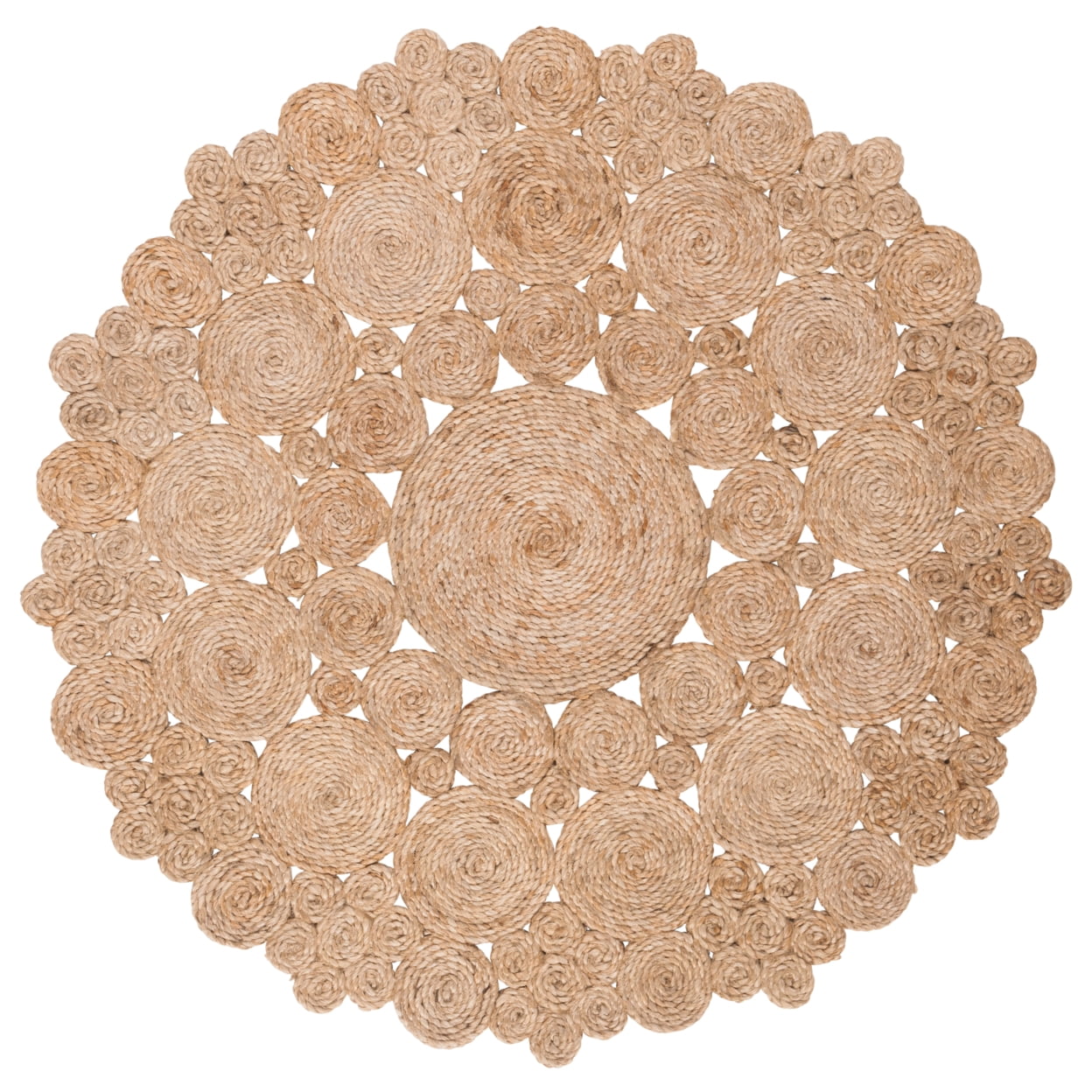 Handwoven Natural Jute Round Area Rug, 4' Diameter