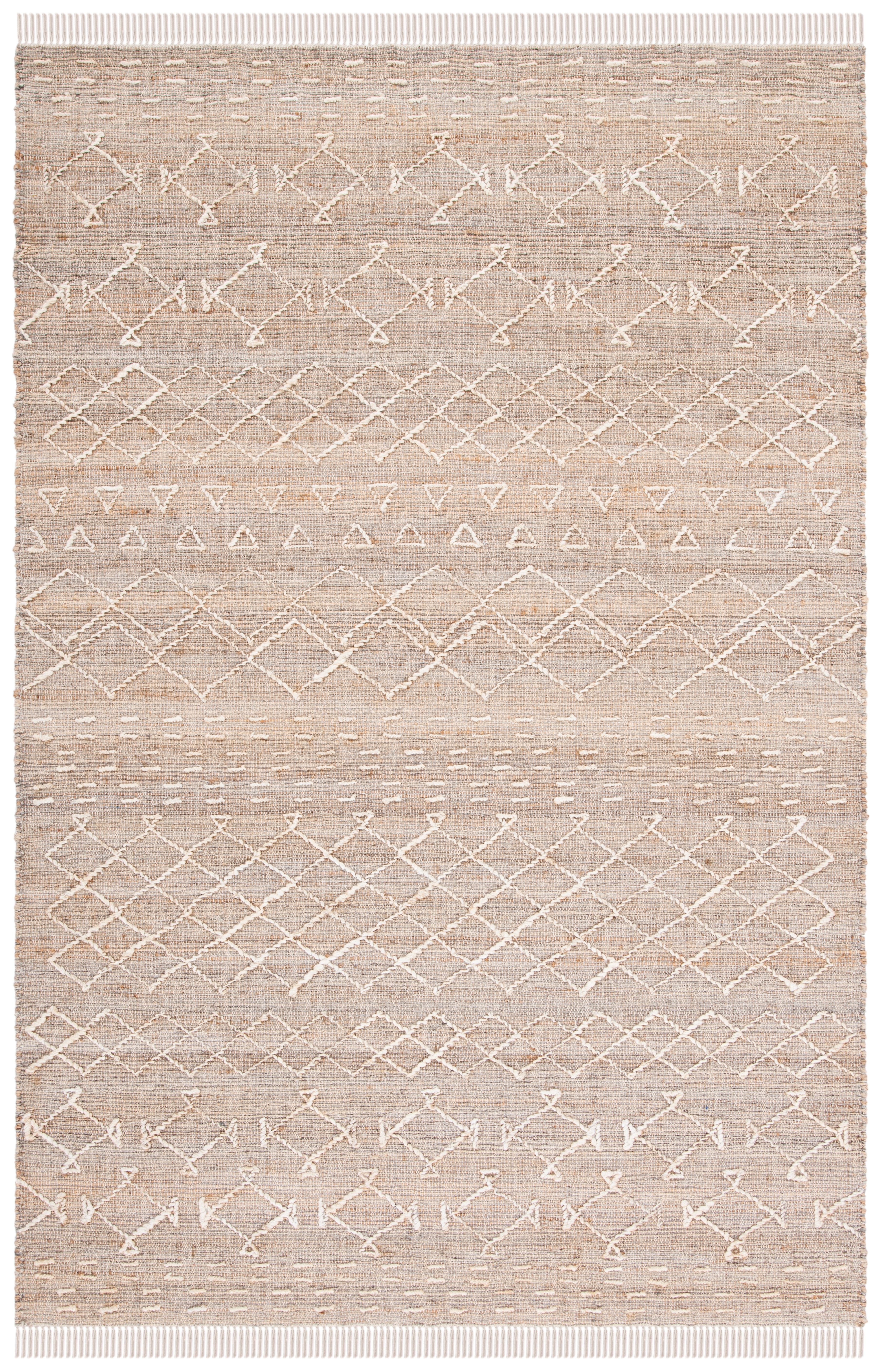 Handmade Ivory Cotton Round Non-slip Rug, 3' x 5'