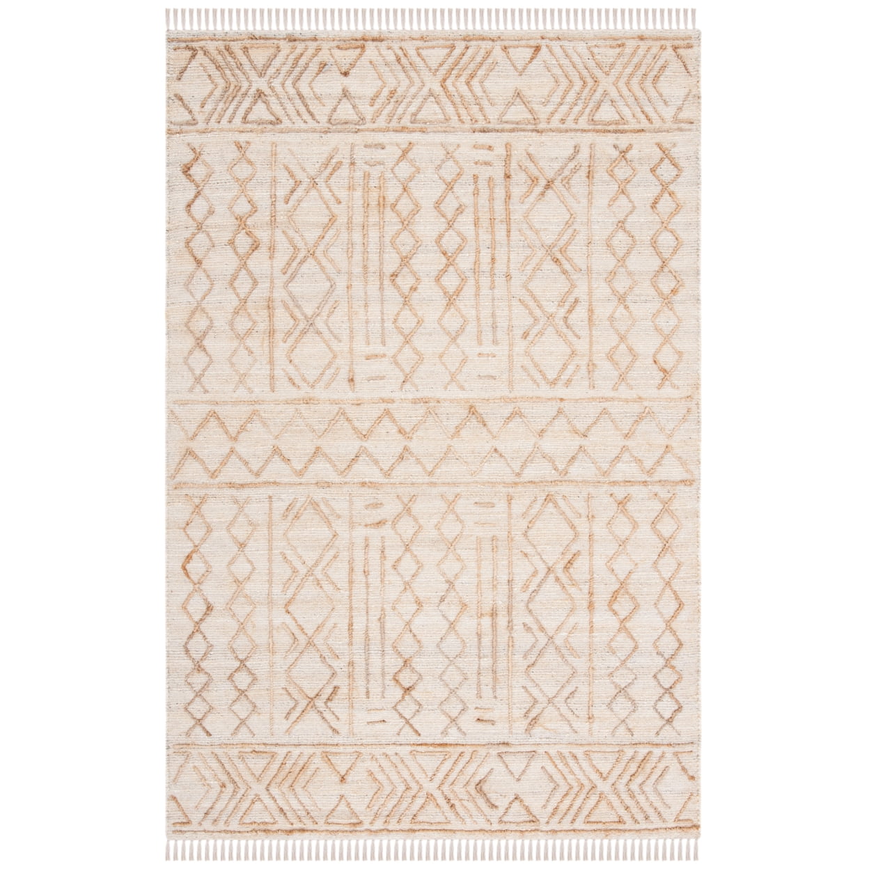 Handmade Cotton Bliss 5' x 8' Natural & Beige Area Rug