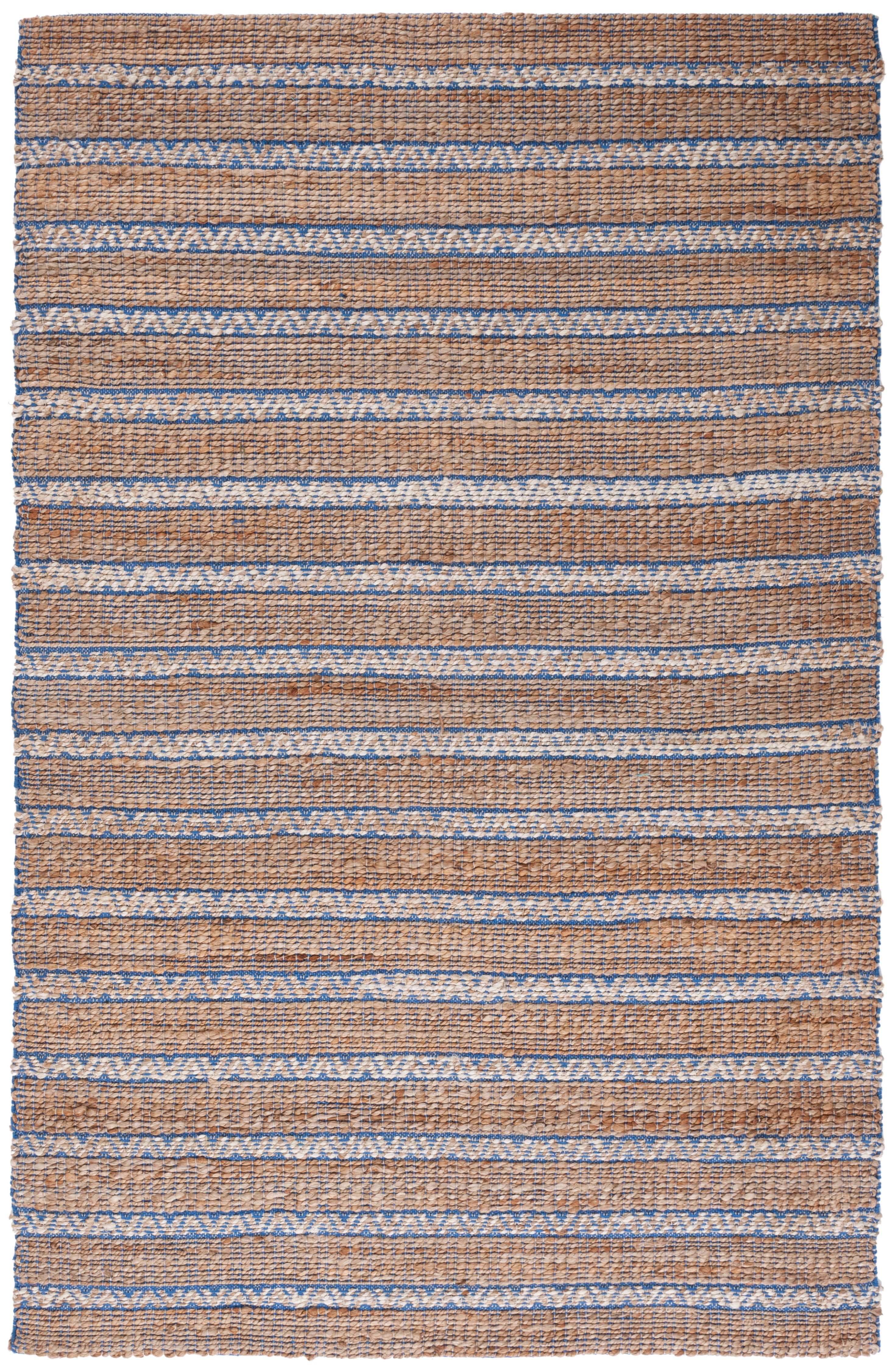 Hand-Woven Coastal Cotton Area Rug in Blue - 9' x 12'