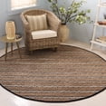 thumbnail image 1 of Safavieh Natural Fiber Jack Striped Area Rug, Black/Natural, 7' x 7' Round, 1 of 10