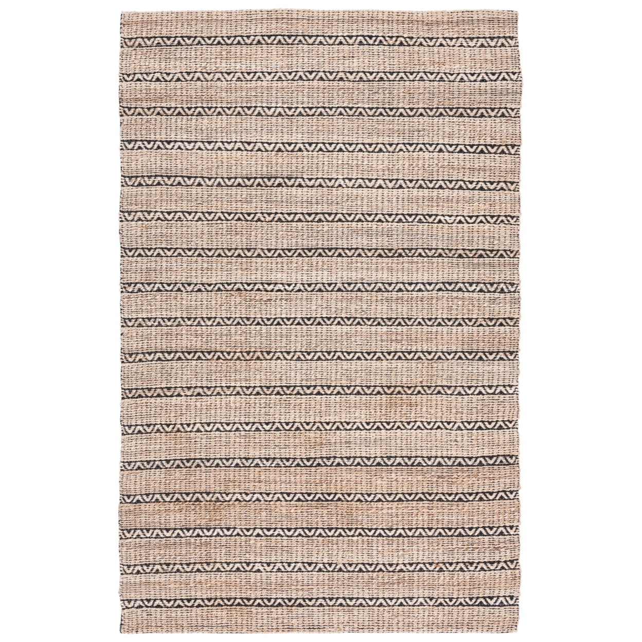 Handwoven Cotton-Jute Blend Rug in Black & Natural - 3' x 5'