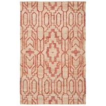 SAFAVIEH Natural Fiber Natalie Geometric Area Rug, Natural/Red, 4' x 6'