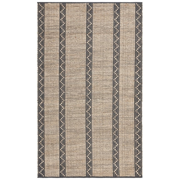 SAFAVIEH Natural Fiber Nanette Striped Area Rug, Natural/Gray, 4' x 6'