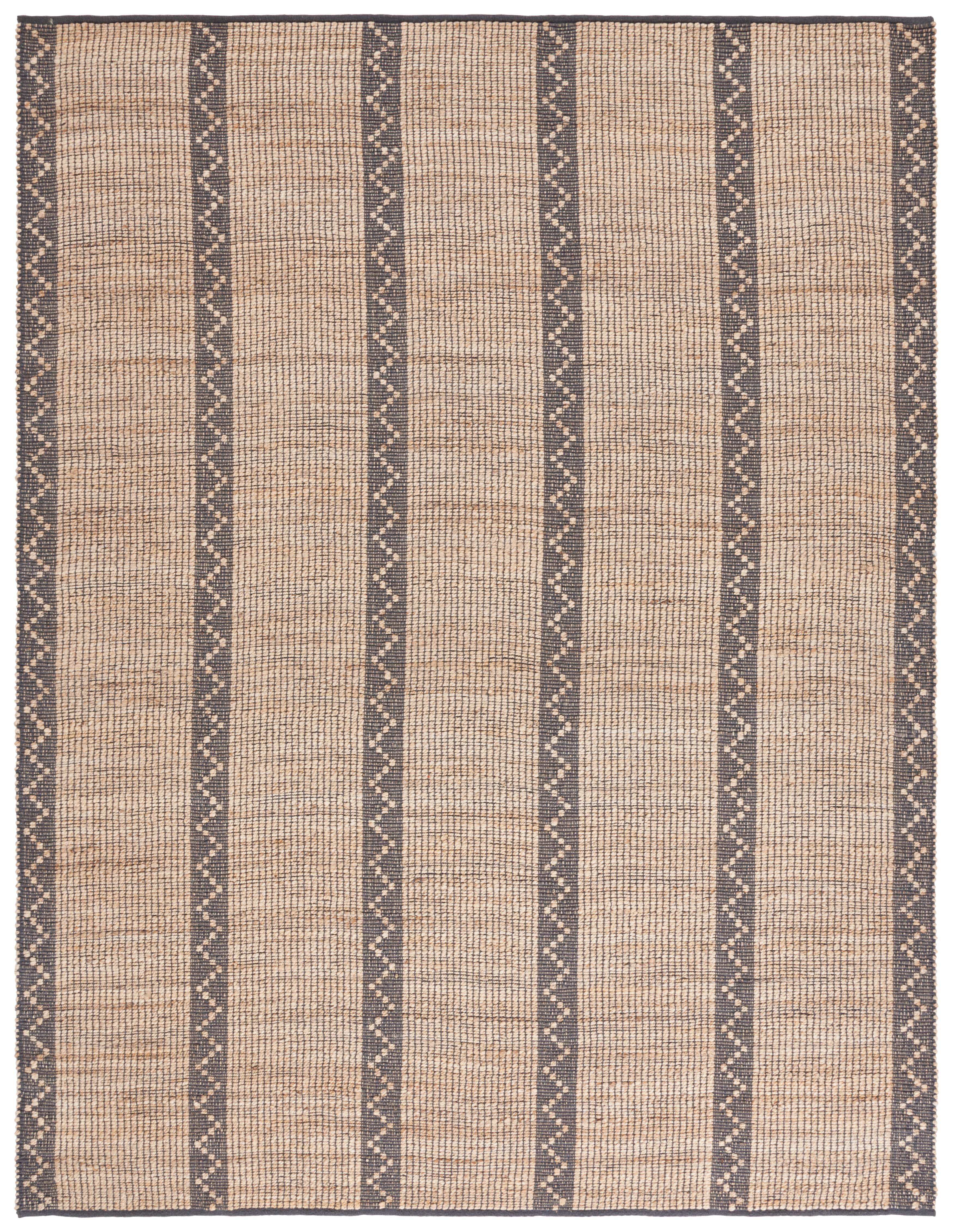 SAFAVIEH Natural Fiber Nanette Striped Area Rug, Natural/Gray, 8' x 10'