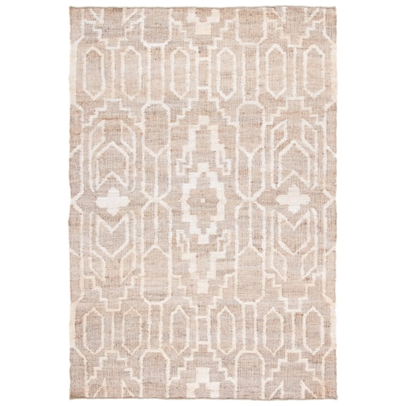 SAFAVIEH Natural Fiber Natalie Geometric Area Rug, Grey/Ivory, 8' x 10'