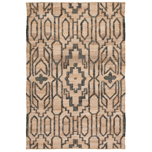 SAFAVIEH Natural Fiber Natalie Geometric Area Rug, Natural/Black, 3' x 5'