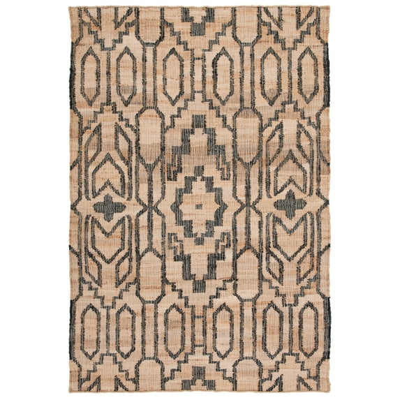 SAFAVIEH Natural Fiber Natalie Geometric Area Rug, Natural/Black, 5' x 8'