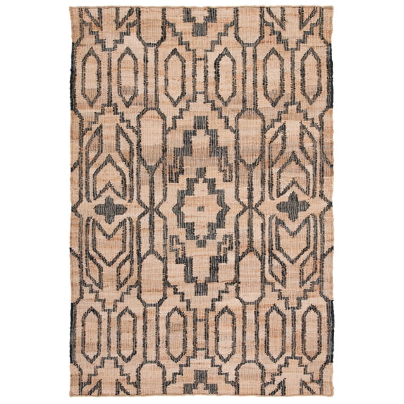 SAFAVIEH Natural Fiber Natalie Geometric Area Rug, Natural/Black, 8' x 10'