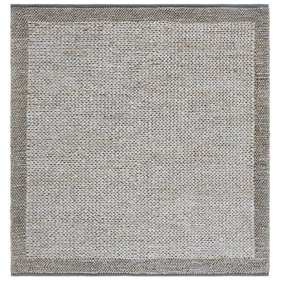 SAFAVIEH Natural Fiber Noweel Solid Area Rug, Gray, 6' x 6' Square