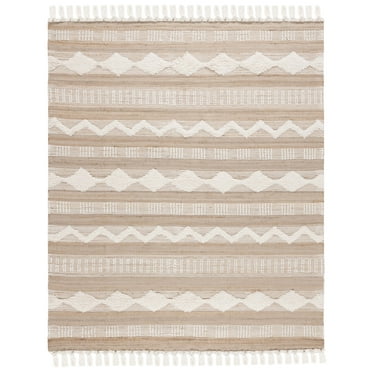 SAFAVIEH Natural Fiber Oliver Geometric Area Rug, Natural/Ivory, 8' x 10'