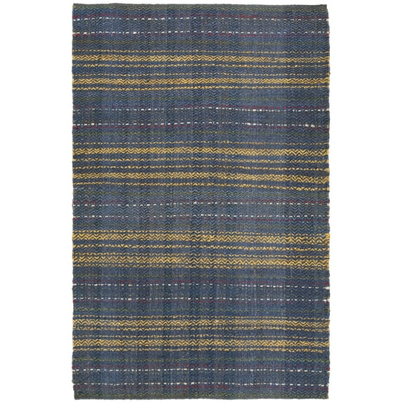 SAFAVIEH Natural Fiber Ombre Striped Jute Area Rug, Blue/Gold, 3' x 5'