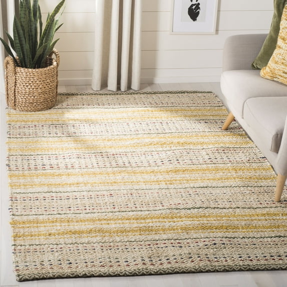 SAFAVIEH Natural Fiber Ombre Striped Jute Area Rug, Ivory/Gold, 8' x 10'