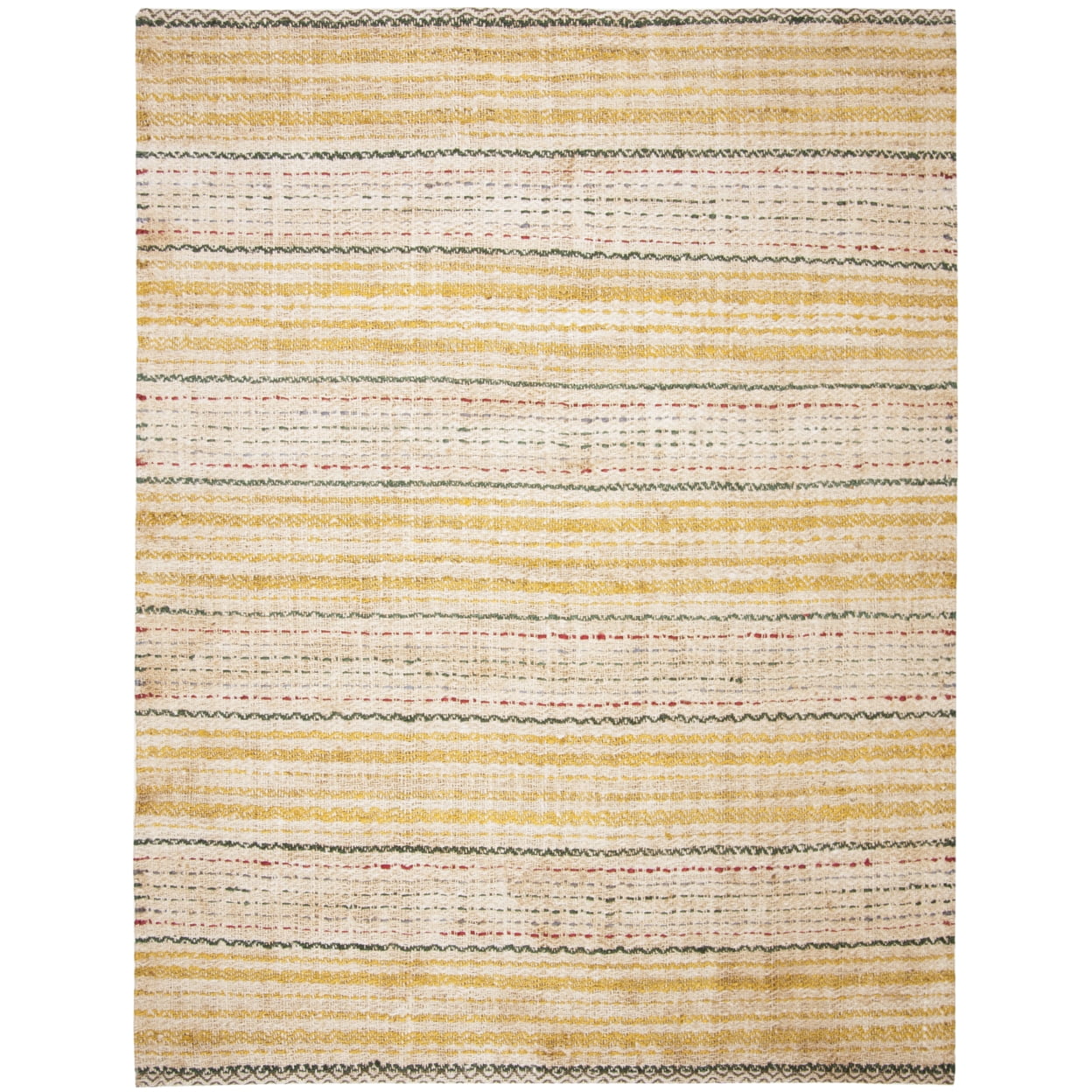 SAFAVIEH Natural Fiber Ombre Striped Jute Runner Rug, Ivory/Gold, 2'6" x 8'