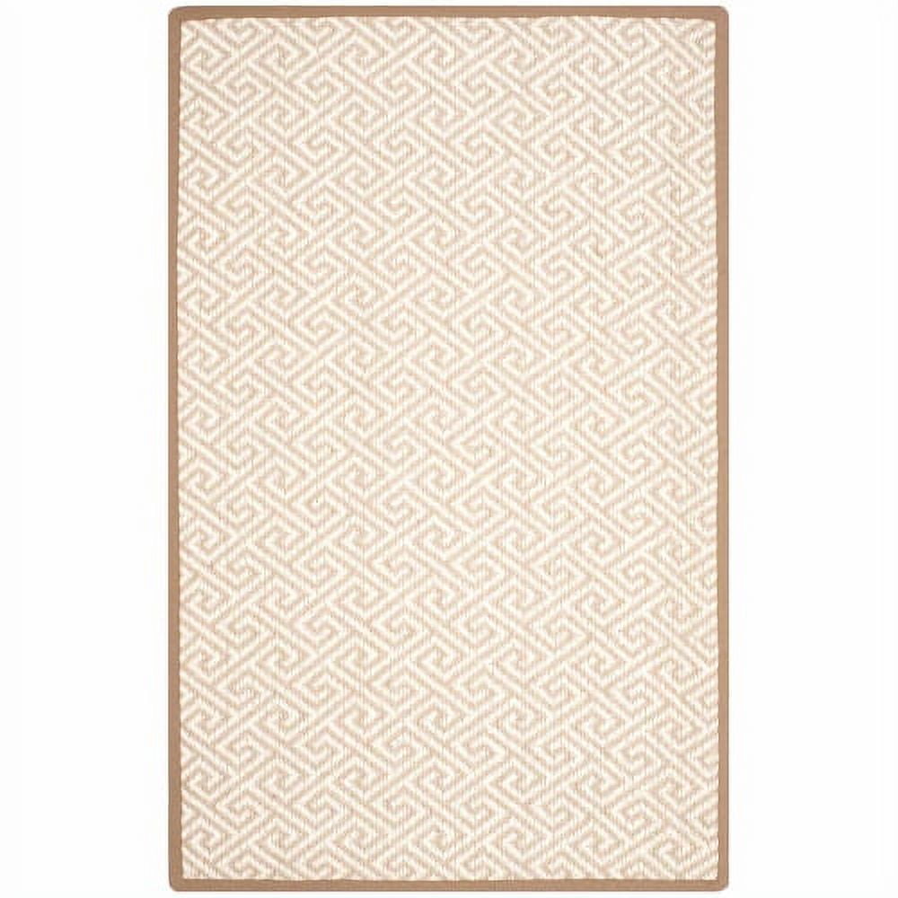 Natural Fiber 6' x 9' Beige and White Sisal Area Rug