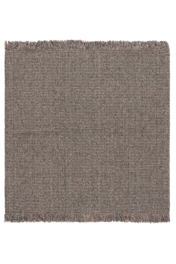 Natural Fiber Paulino Solid Area Rug, Charcoal, 6' x 6' Square