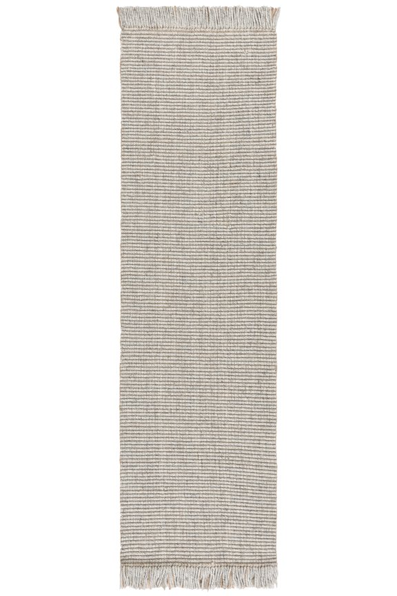Natural Fiber Paulino Solid Runner Rug, Gray, 2'3" x 8'