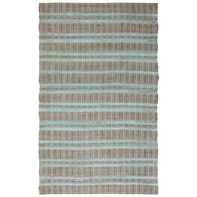 SAFAVIEH Natural Fiber Petra Striped Area Rug, Teal/Natural, 6' x 9'